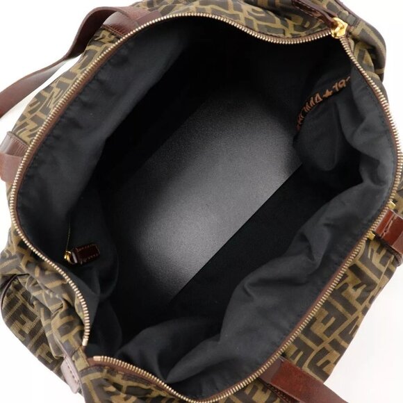 FENDI Zucca Boston bag Brown Nylon canvas unisex - Picture 12 of 12